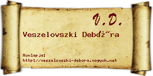 Veszelovszki Debóra névjegykártya